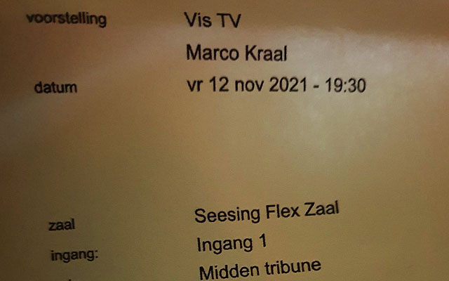 VIS! – Theatervoorstelling met Marco Kraal